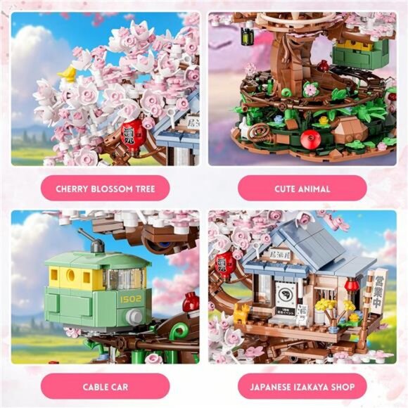 Cherry Blossom Treehouse Building Set for Girls 8-12, Compatible with Lego - Picture 3 of 7